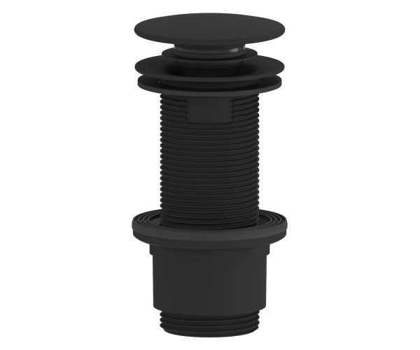 Sapho Umyvadlová Výpust 5/4“, Click-clack, Velká Zátka, 10-80mm, Abs/černá Mat