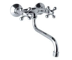 Mereo Dřezová Nástěnná Baterie, Retro Viktorie, 100 Mm, S Ramínkem Trubkovým O 18 M