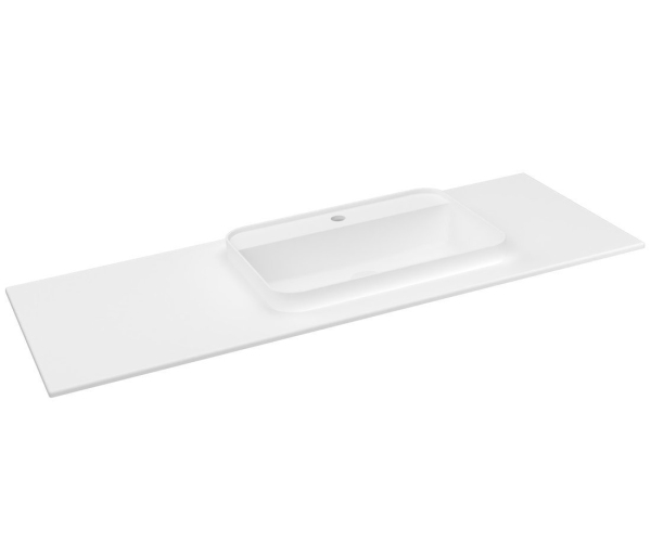Sapho Brahea Umyvadlo 131,6x51,5cm (20+110), Rockstone, Pravé, Bílá Mat