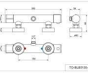 Blazar Black, Sprchová Termostatická Baterie, Dolní Vývod, Bez Sprchové Sady, Rozteč 150mm TO-BLB3130-D
