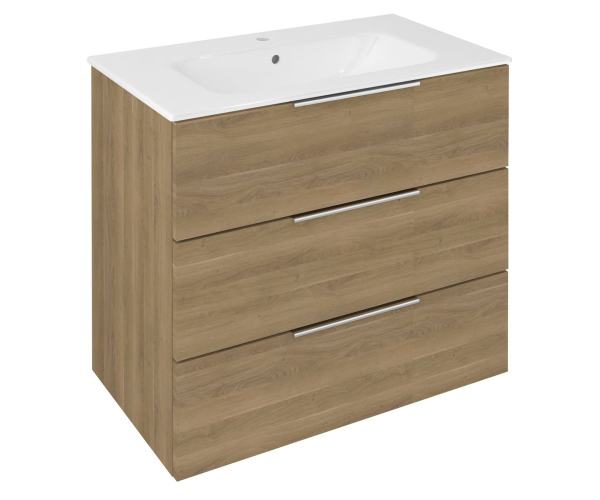 Sapho Cirasa Umyvadlová Skříňka 79,8x75x46cm, 3x Zásuvka, Dub Cuneo