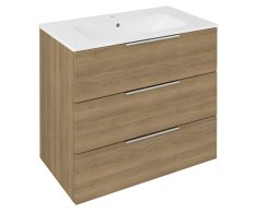Sapho Cirasa Umyvadlová Skříňka 79,8x75x46cm, 3x Zásuvka, Dub Cuneo