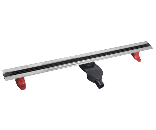 Polysan SLIM SPRING nerezový podlahový žlab s roštem, L-250-1200, DN50, černá mat