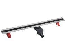 Polysan SLIM SPRING nerezový podlahový žlab s roštem, L-250-1200, DN50, černá mat