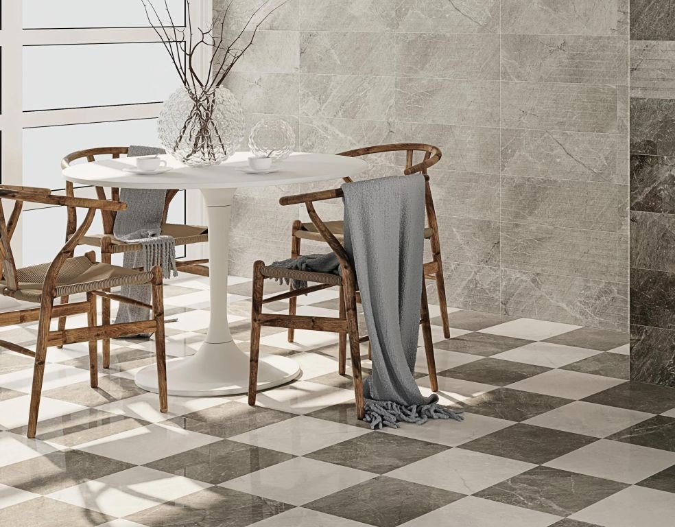 Realizace 20x60 BALKAN Cendra, Grafito, Mural Balkan Gris & 31.6x31.6 Balkan Cendra, Grafito_2