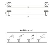 Luca, Držák Na Osušku, Délka 57 Cm KD-LUCA-209