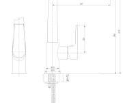 Mereo Dřezová Stojánková Baterie, Eve, S Plochým Ramínkem Nad Pákou, Výška 273 Mm, Chrom