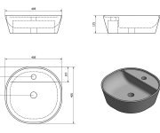 Sapho Lugano Keramické Umyvadlo Na Desku, ø 40cm, Bílá
