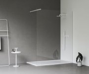 Sprchový kout Walk-In model Wall - Walk-In Wall Set 130, bílá matná+transparent GW9WJ0E0SZ1