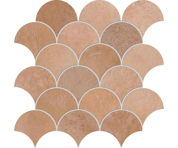 Mozaika jako beton EdimaxAstor Home Mosaico Shell Amberpeach 30X30 Matt. Rett. - cihlová