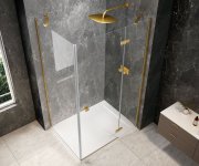 Polysan Globe Gold Matt Obdélníkový Sprchový Kout 800x900mm, čiré Sklo, Pravé