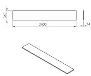 Sapho Plato Deska Rockstone 2400x24x360mm, Bílá Mat