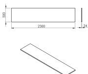 Sapho Plato Deska Rockstone 2300x24x500mm, Bílá Mat