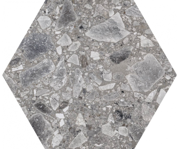 Dlažba jako kámen Codicer Iseo Natural 22x25 Hexagonal - šedá
