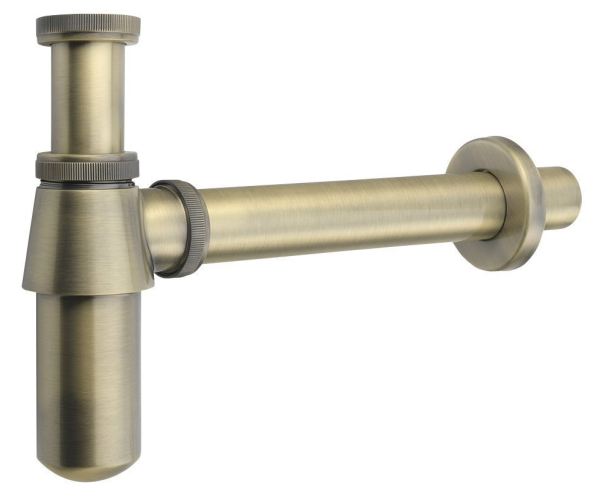 Aqualine Retro Umyvadlový Sifon 5/4", Odpad 32mm, Tmavý Bronz