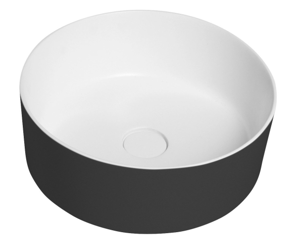 Sapho Thin Umyvadlo Na Desku, Rockstone, ø 38 Cm, Bílá Mat/carina