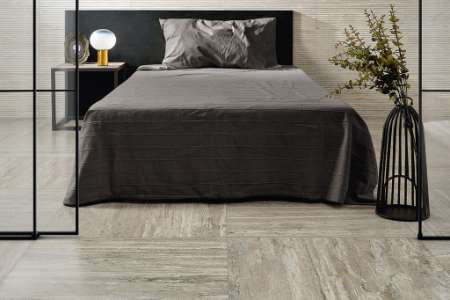 Dlažba ve vzhledu kamene (mramor, travertin) Fioranese Trastevere Vibrato Silver 60,4x60,4 Rett.