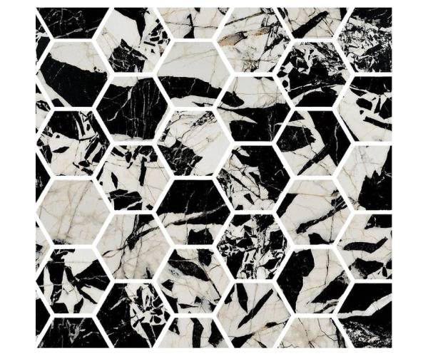 Dlažba jako kámen Fioranese Prestige Mosaico EXA Black Antique Effect 30x30 Luc. Rett.