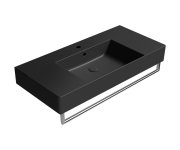 Gsi Kube X Keramické Umyvadlo 100x47cm, S Odkládacími Plochami, černá Mat