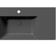 Gsi Kube X Keramické Umyvadlo 80x47cm, S Odkládací Plochou Vpravo, černá Mat