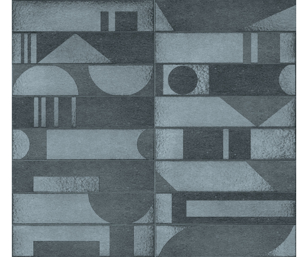 Vzorovaný obklad Cir Porta Nuova Bicocca Petrolio Mix 6.5x29 MIX