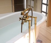 Sapho Antea Nástěnná Vanová Baterie Kompletní, Bronz