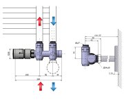Sapho Twin Combi Připojovací Sada Ventilů Termostatická Pro Střed.připojení, Levá, Nerez Mat