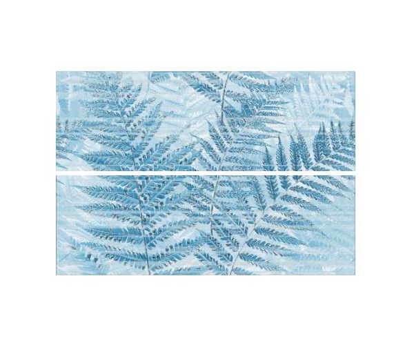 Luxusní dekor Brennero Bloomy Felce Blu 25x75 - modrá