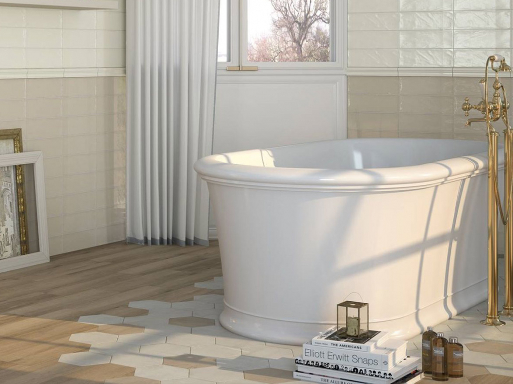 Realizace Deceram Madelaine Beige a Moka - šestihran 17,5x17,5