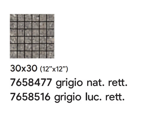 Mozaika jako kámen Saime Frammenta Grigio 30x30 Mosaico Luc. Rett. - šedá