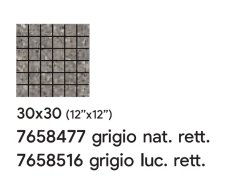 Saime Frammenta Grigio 30x30 Mosaico Luc. Rett.