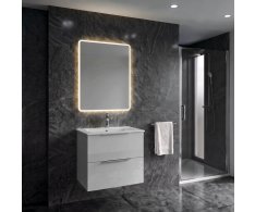 Sapho Set Koupelnová Skříňka Cirasa 60cm S úzkým Umyvadlem A Led Zrcadlem, 2x Zásuv