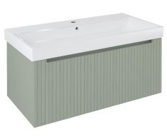 Sapho Nelio Strip Umyvadlová Skříňka 96,5x44x49cm, 1x Zásuvka, Verde