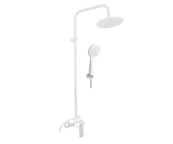 Sprchový systém s vodovodní baterií VLTAVA Bílá - matná 150 mm VT482.5/7-43BMAT