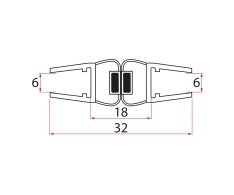 Gelco Magnetické Těsnění Ploché, Sklo 6mm, 2000mm
