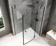 Polysan Globe Black Obdélníkový Sprchový Kout 1100x900mm, čiré Sklo, Pravé