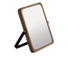 Gedy Midori Kosmetické Zrcátko Na Postavení, 162x185mm, Oboustranné, černá/bambus