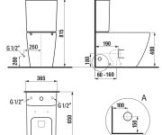 Sapho Porto Wc Kombi, Rimless, Spodní/zadní Odpad, Bílá