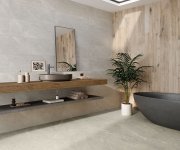 Obklad jako kámen Navarti Ecchio Crema RLV 33x100 Matt. Rett. - šedá