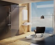 Sprchový kout Walk-In model Free - Walk-In Free Set 150, černá+transparent GW9FP030SZ1