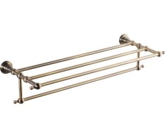 Sapho Diamond Polička Na Ručníky S Hrazdou, 600mm, Bronz