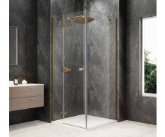 Polysan Globe Gold Matt čtvercový Sprchový Kout 900x900mm, čiré Sklo, Levé