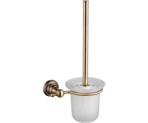 Sapho Diamond Wc štětka Závěsná, Mléčné Sklo, Bronz