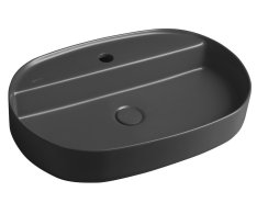 Isvea Infinity Oval Keramické Umyvadlo Na Desku, 60x40cm, Antracit