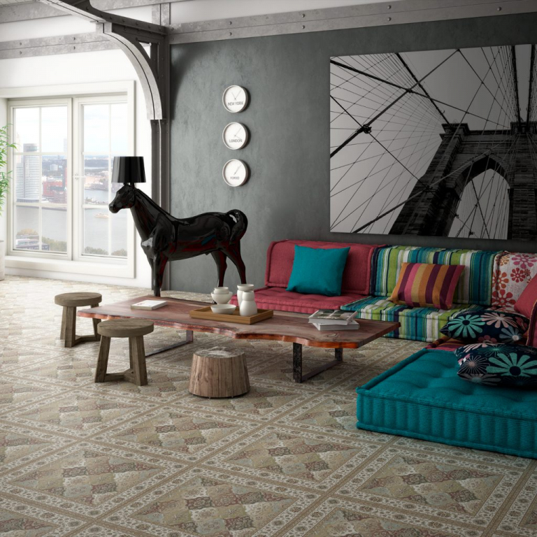 Realizace Patchworková dlažba Aparici Kilim Single Natural