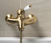 Sapho Kirké White Nástěnná Vanová Baterie, Bílá Páčka, Bronz