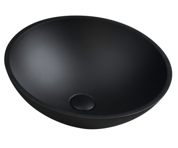 Sapho Telica Skleněné Umyvadlo Na Desku ø 42cm, černá Mat