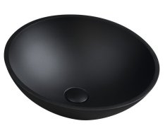 Sapho Telica Skleněné Umyvadlo Na Desku ø 42cm, černá Mat