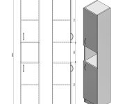 Aqualine Simplex Economy Vysoká Skříňka 30x180x30cm