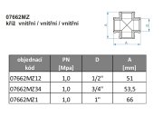 Kříž - Mosaz - 3/4" 07662MZ34